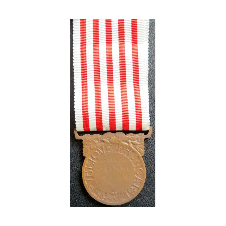 FRANCE : médaille commémorative de la Grande guerre 1914-1918 en bronze