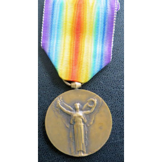 FRANCE :  médaille interalliée de La Victoire 1914-1918 en bronze ruban neuf