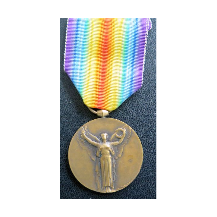 FRANCE :  médaille interalliée de La Victoire 1914-1918 en bronze ruban neuf