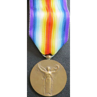 FRANCE :  médaille interalliée de La Victoire 1914-1918 en bronze ruban neuf