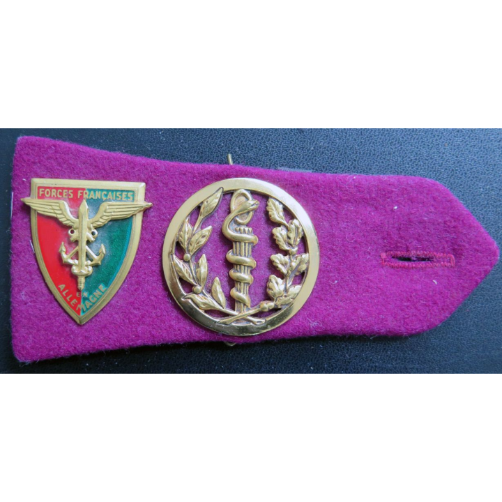 épaulette du service de santé avec insigne de béret et des FFA 
