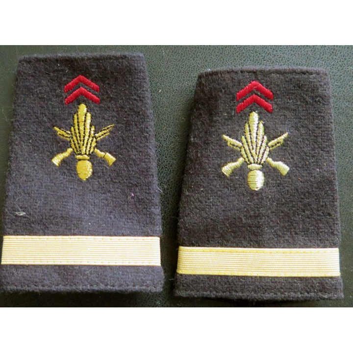 Paire de fourreau d'épaule d'e sous lieutenant de l'Infanterie longueur 8,5 cm 