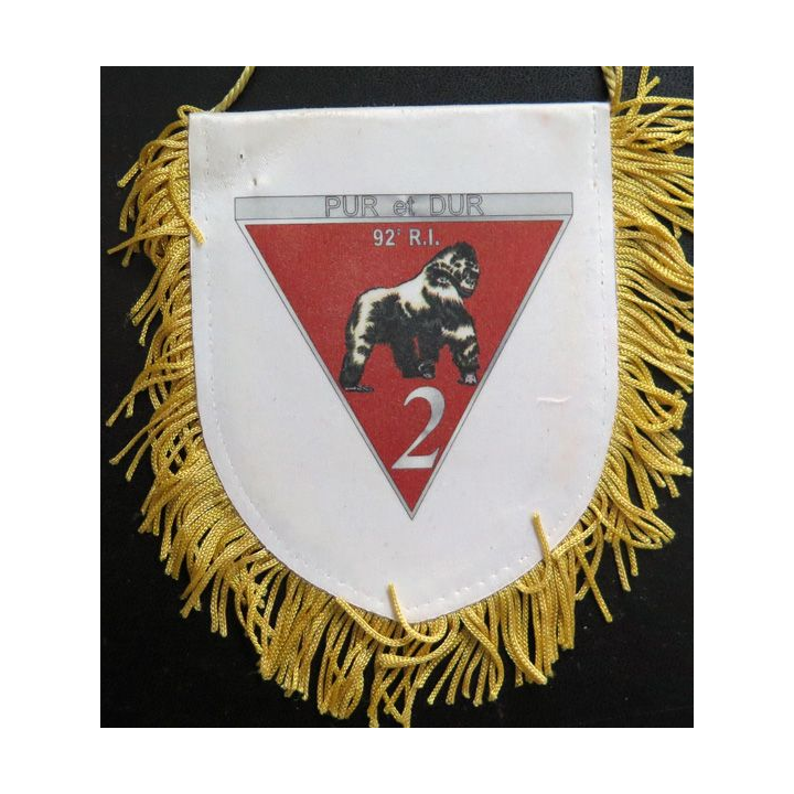 Fanion 8 x 10 cm de la 2° compagnie du 92° régiment d'infanterie A moi Auvergne