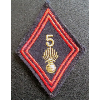 LOSANGE DE BRAS MODÈLE 45 : Ecusson cadre du 5° régiment d'infanterie 