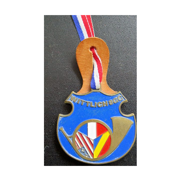 8° GC : insigne du 8° groupe de chasseurs Witlich collé sur cuir 