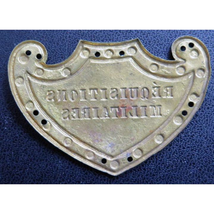 Plaque de réquisitions militaires largeur 6 cm en laiton