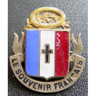 Vieil insigne du SOUVENIR FRANÇAIS en bronze et en émail