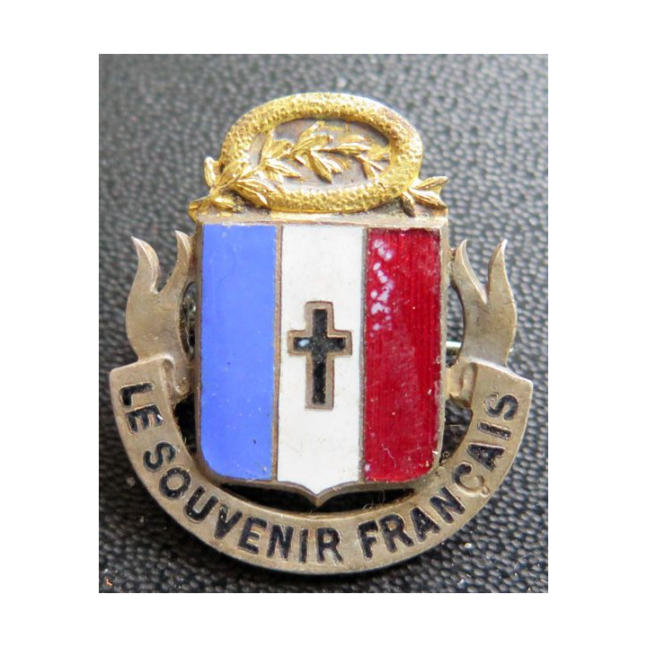 Vieil insigne du SOUVENIR FRANÇAIS en bronze et en émail