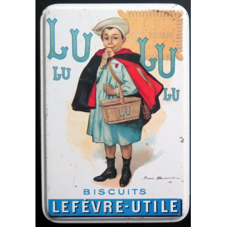 Vieille boite des biscuits LU Lefèvre Utile 18 x 12,5 x 6,7 cm 