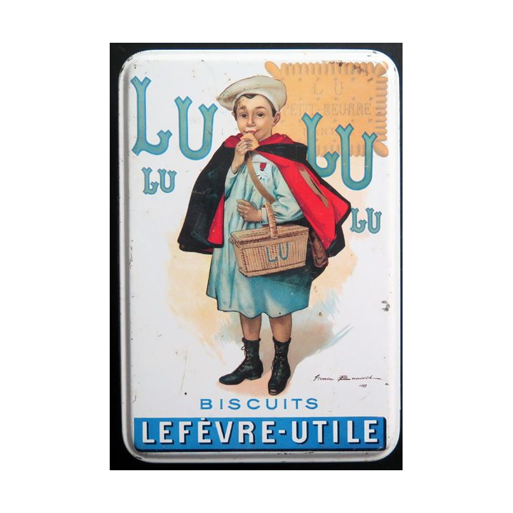 Vieille boite des biscuits LU Lefèvre Utile 18 x 12,5 x 6,7 cm 