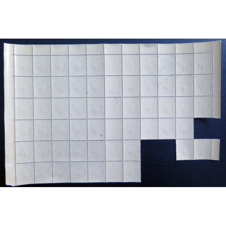 FRANCE : feuille de 71 timbres de CERES de Mazelin 1F + 1,30 F bleu