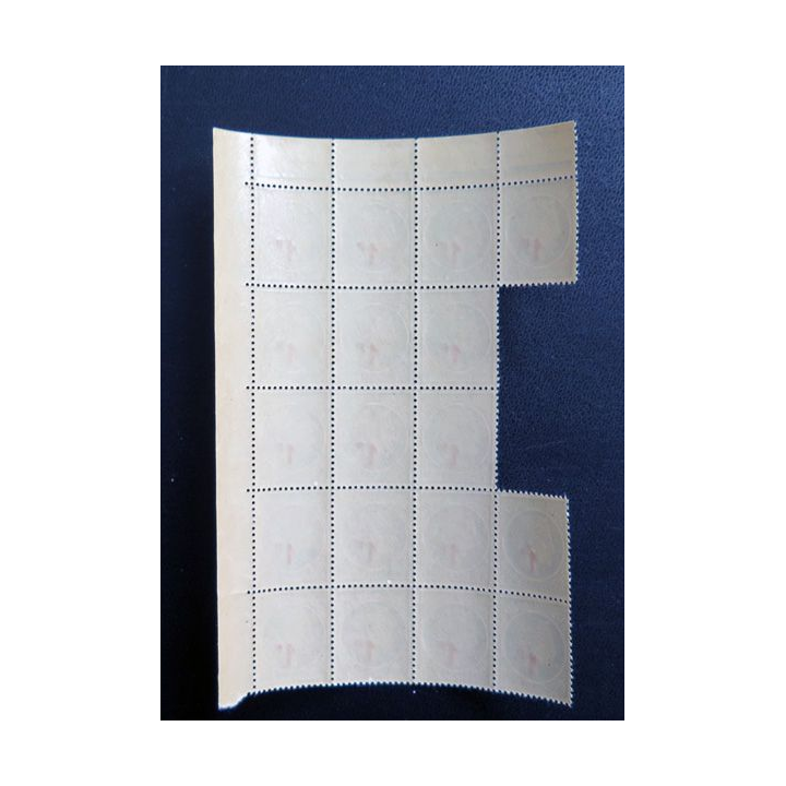 FRANCE : feuille de 18 timbres de CERES de Mazelin 1F + 1,30 F bleu 1947