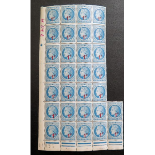 FRANCE : feuille de 30 timbres neufs de CERES de Mazelin 1F + 1,30 F bleu 1947