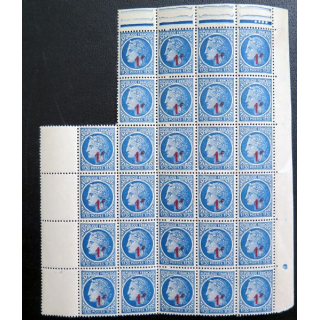 FRANCE : feuille de 28 timbres neufs de CERES de Mazelin 1F + 1,30 F bleu 1947