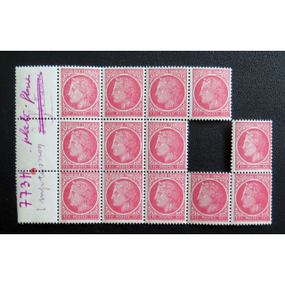 FRANCE : feuille de  40 timbres neufs de CERES de Mazelin 1 Franc rouge 1945