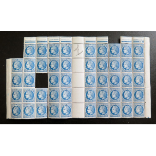 FRANCE : feuille de 46 timbres neufs de CERES de Mazelin 1,30 F bleu 1947