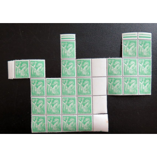 FRANCE : feuille de 25 timbres neufs IRIS 80 centimes n° 649 vert jaune