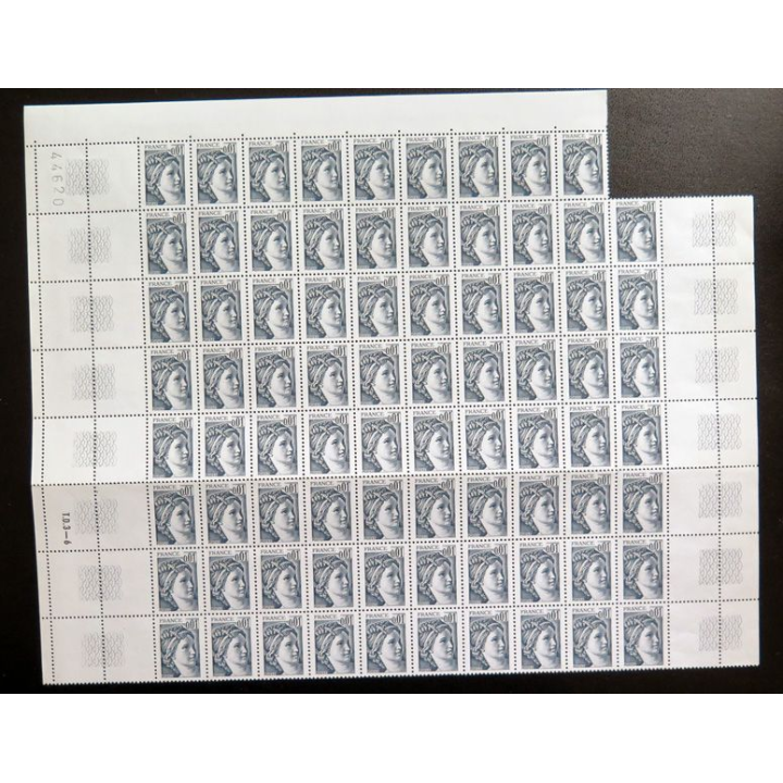 FRANCE : feuille de 79 timbres neufs de Sabine de Gandon 0,01 euros
