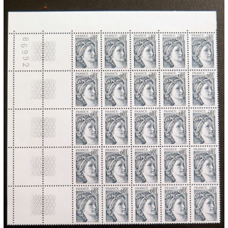 FRANCE : feuille de 25 timbres neufs de Sabine de Gandon 0,01 gris foncé 1978
