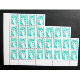 FRANCE : feuille de 27 timbres neufs de Sabine de Gandon 0,20 F Emeraude 1978