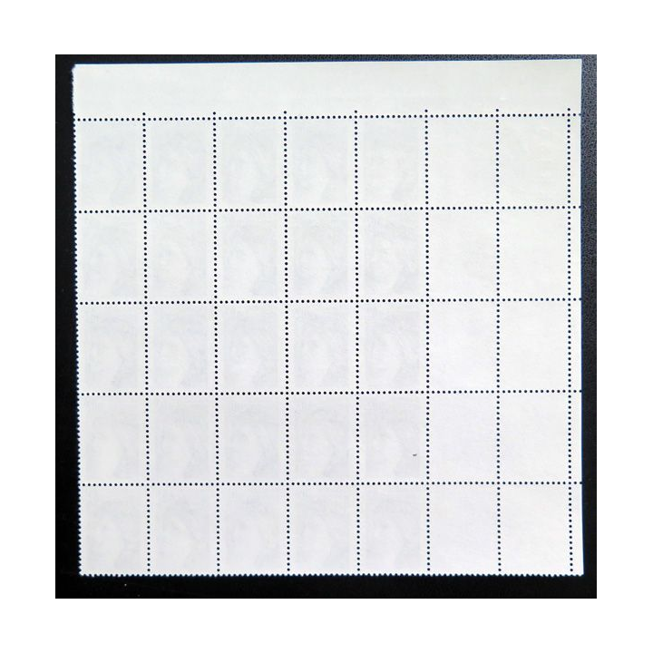 FRANCE : feuille de 25 timbres neufs de Sabine de Gandon 0,02 F Bleu violet 1978