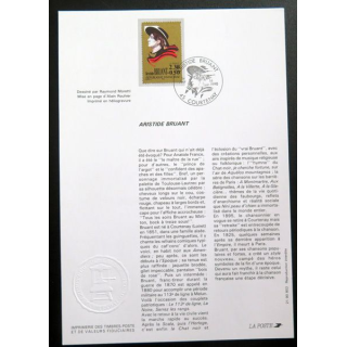 Carte imprimerie des timbres poste et de valeurs fiduciaires Aristide Bruant 2,30 + 0,50 F