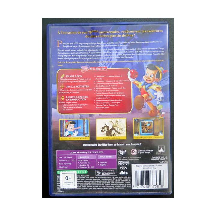 DVD : Pinocchio de Walt Disney