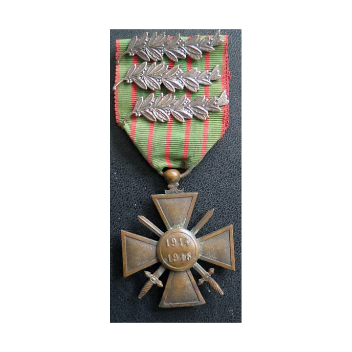 FRANCE : Croix de guerre 1914-1916 avec trois palmes