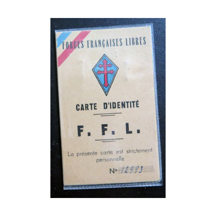 FFL : Carte d'identités Forces Françaises Libres de Henri Hamon 1949