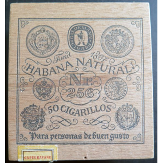 Boite vide de 50 cigarillos Habana Natural 11 x 10 x 5 cm