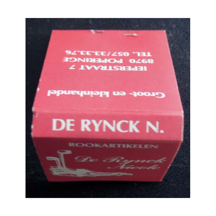 BOITE D'ALLUMETTES : De Rynck Nicole Roolartikelen  (neuve)