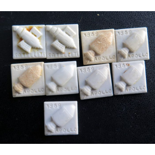 Lot de 11 Fèves type satellites en céramique