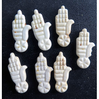 Lot de 7 Fèves type mains de Fatma en céramique