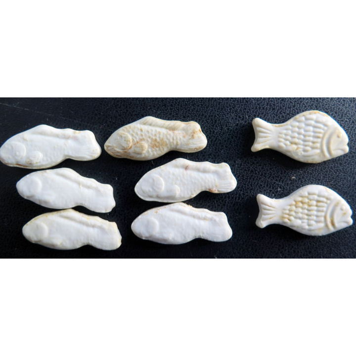 Lot de 8 Fèves type Poisson en céramique
