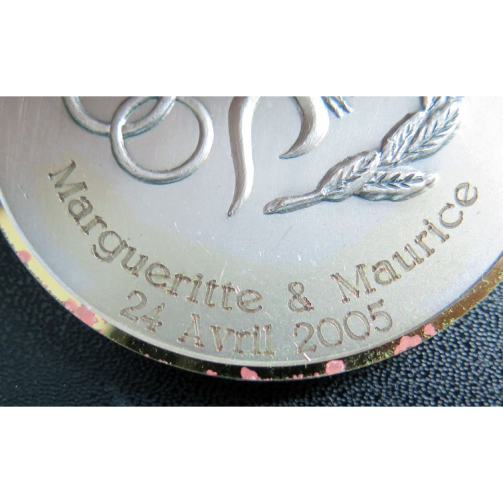 Médaille de Noces de Diamant de Marguerite et Maurice 24 Avril 2005
