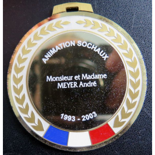 Médaille de l'animation Sochaux attribuée à M. et Mme André Mayer 1993 - 2003