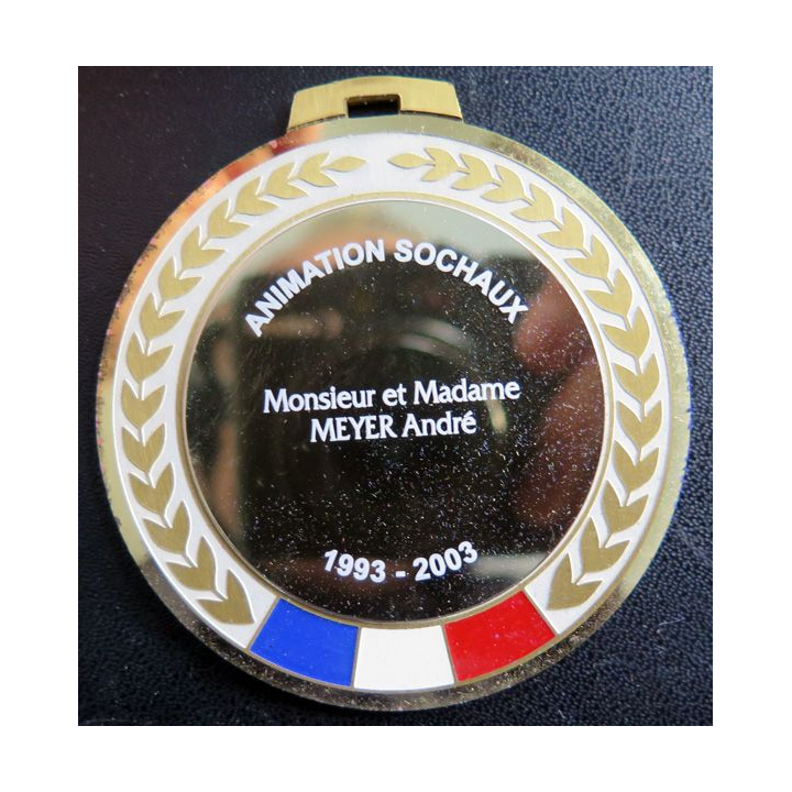 Médaille de l'animation Sochaux attribuée à M. et Mme André Mayer 1993 - 2003