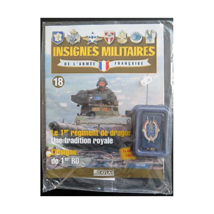 1° RD : insigne métallique du 1° régiment de dragons fabriqué par Arthus Bertrand pour les éditions Atlas