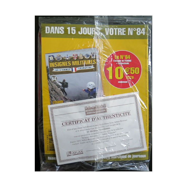 11° DP : insigne métallique de la 11° division parachutiste réalisé par Arthus Bertrand pour les Editions Atlas