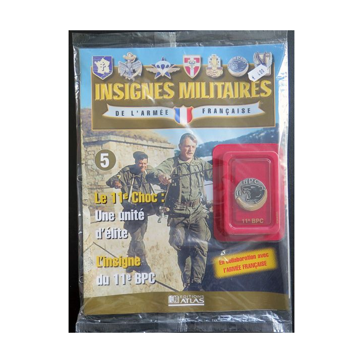 11° BPC : insigne métallique du 11° bataillon parachutiste de choc réalisé par Arthus Bertrand pour les Editions Atlas