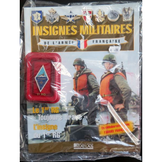 1° RG : insigne du 1° régiment du génie de fabrication Arthus Bertrand pour les éditions Atlas