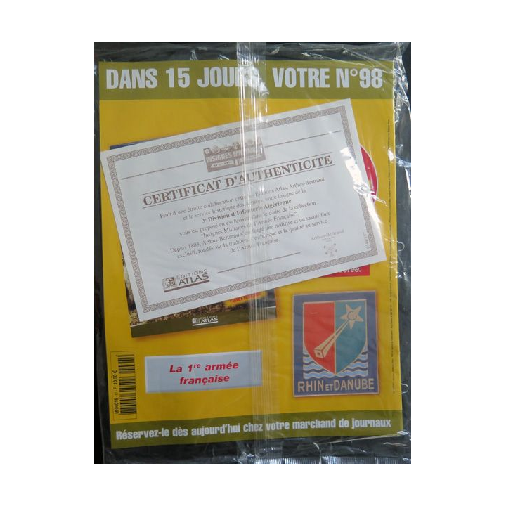3° DIA : insigne métallique de la 3° division d'infanterie algérienne réalisé par Arthus Bertrand pour les Editions Atlas