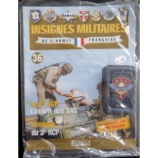 3° RCP : insigne métallique du 3° régiment de chasseurs parachutistes réalisé par Arthus Bertrand pour les Editions Atlas