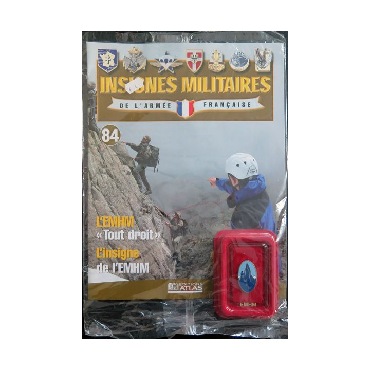 EMHM : insigne métallique de l'école militaire de haute montagne fabriqué par Arthus Bertrand pour les éditions Atlas