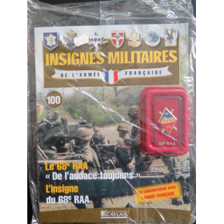 68° RA : insigne du 68° régiment d'artillerie de fabrication Arthus Bertrand pour les éditions Atlas