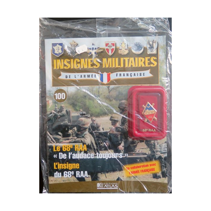 68° RA : insigne du 68° régiment d'artillerie de fabrication Arthus Bertrand pour les éditions Atlas