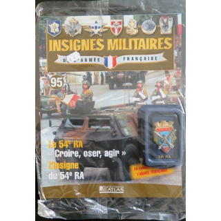 54° RA : insigne métallique du 54° régiment d'artillerie réalisé par Arthus Bertrand pour les Editions Atlas