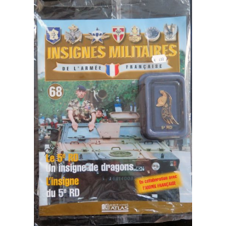 5° RD : insigne métallique du 5° régiment de dragons fabriqué par Arthus Bertrand pour les éditions Atlas