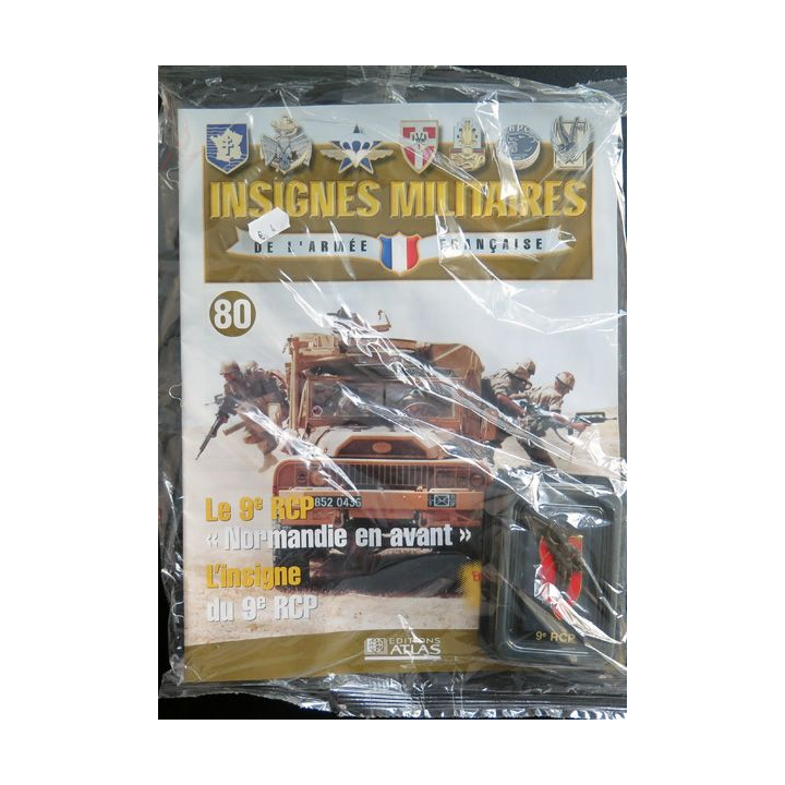 9° RCP : insigne du 9° régiment de chasseurs parachutistes réalisé par Arthus Bertrand pour les Editions Atlas