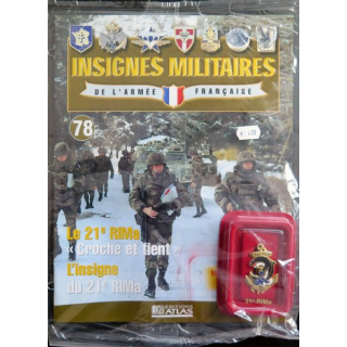 21° RIMA : insigne métallique du 21° régiment d'infanterie de marine réalisé par Arthus Bertrand pour les Editions Atlas